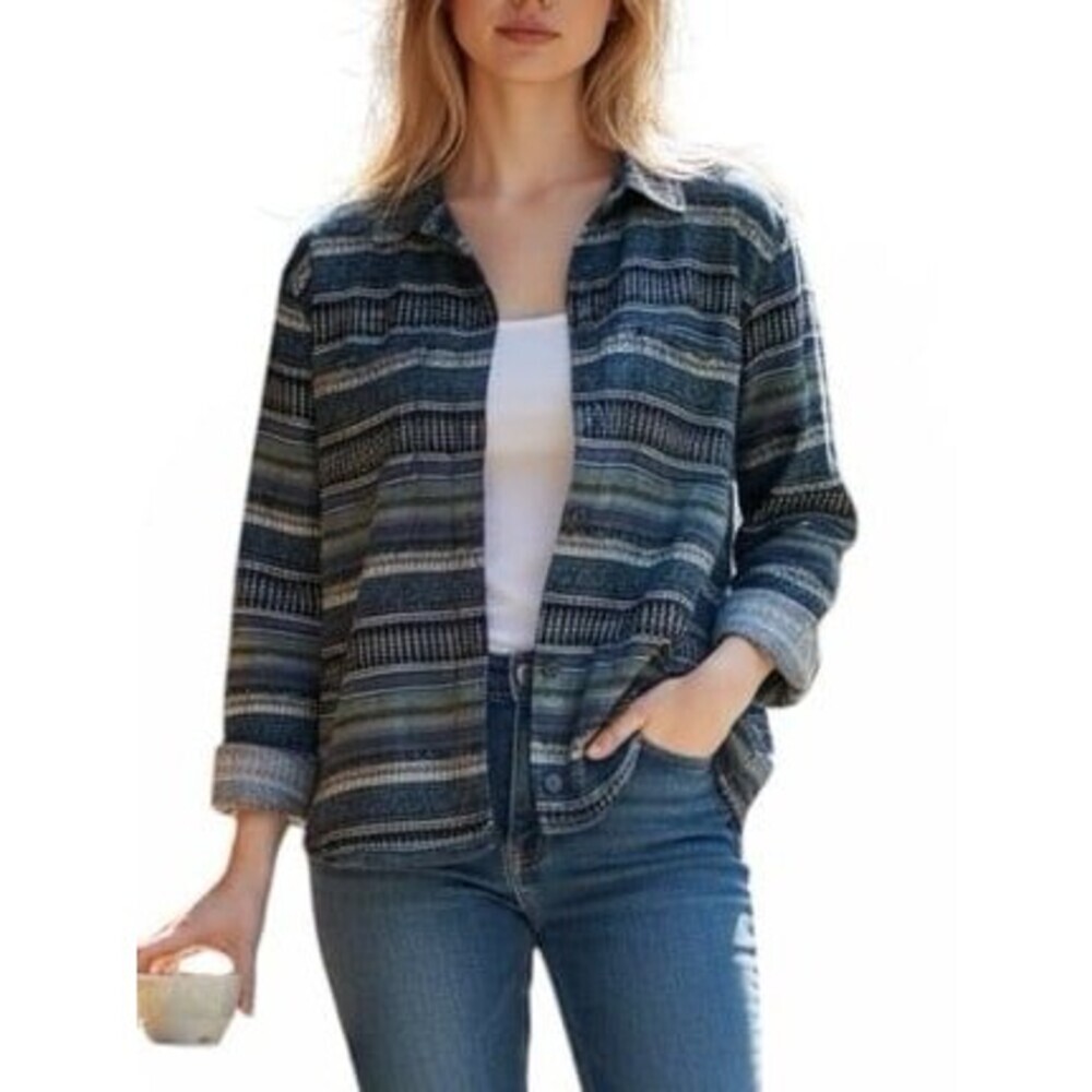 Vintage White Stag Tapestry Jacket XL | River Blue Boho Cottagecore Lined Blazer